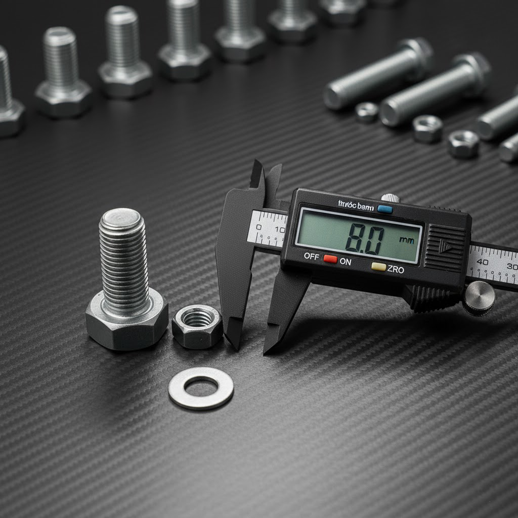 Cận cảnh Bulong, Đai ốc Titan Gr2 / TA2 và Lông đền, thể hiện chất lượng ren và độ chính xác của kết cấu Titan Gr2.