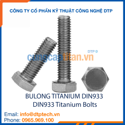 Bu lông titanium DIN 933 ren suốt, chống ăn mòn, độ bền cao trong môi trường hóa chất