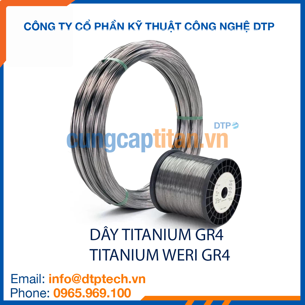 Dây titanium Gr4 độ bền cao, chịu lực tốt, chống ăn mòn trong môi trường hóa chất