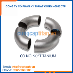 Co nối titanium 90 độ chống ăn mòn, dùng trong hệ thống đường ống hóa chất
