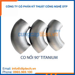 Co nối titanium 90 độ chống ăn mòn, dùng trong hệ thống đường ống hóa chất