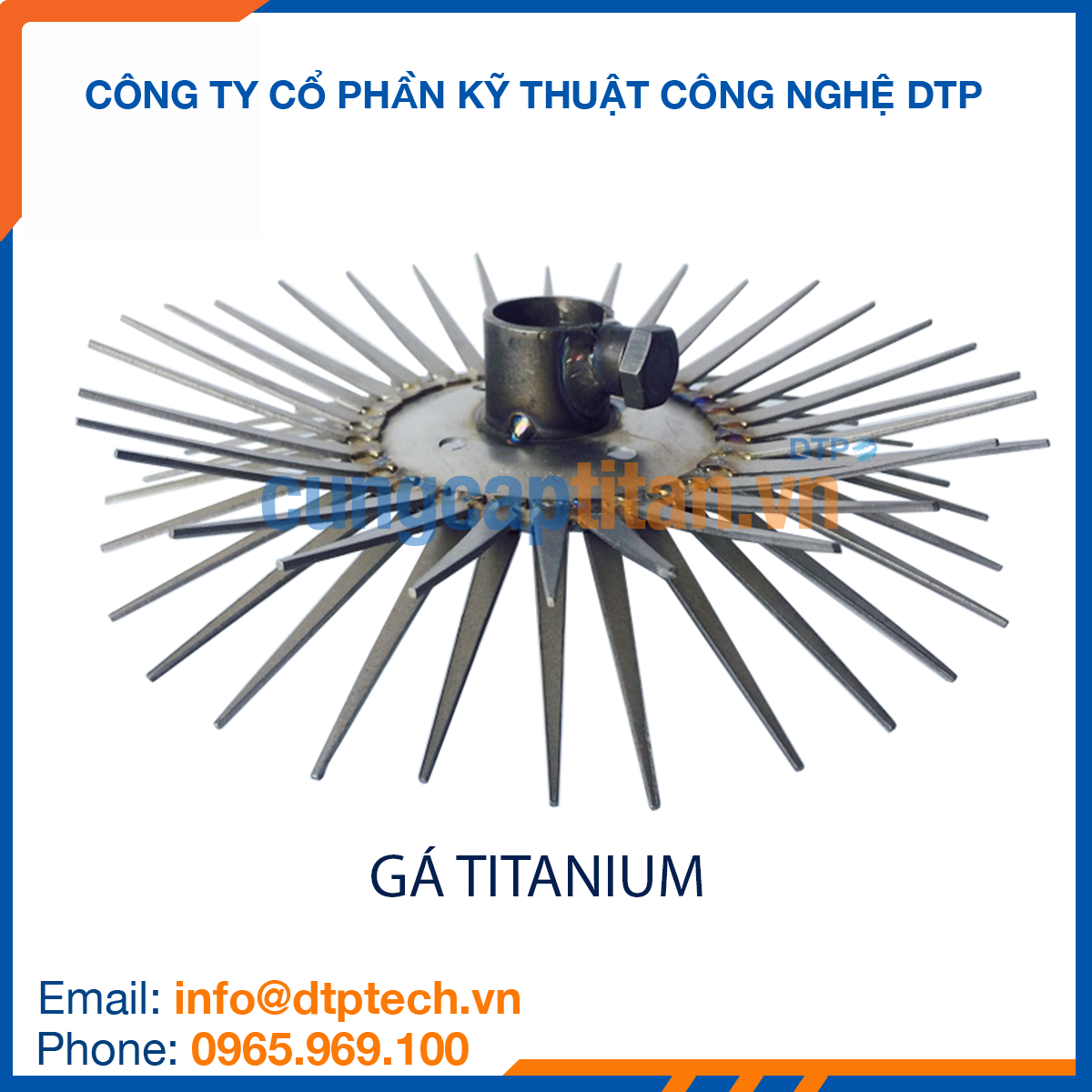 Gá nhọn titanium chống ăn mòn, dùng để treo và giữ sản phẩm trong quá trình mạ điện